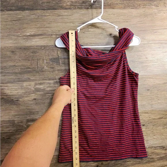 Lauren Ralph Lauren Navy and Red Striped Tank Top - Picture 2 of 6